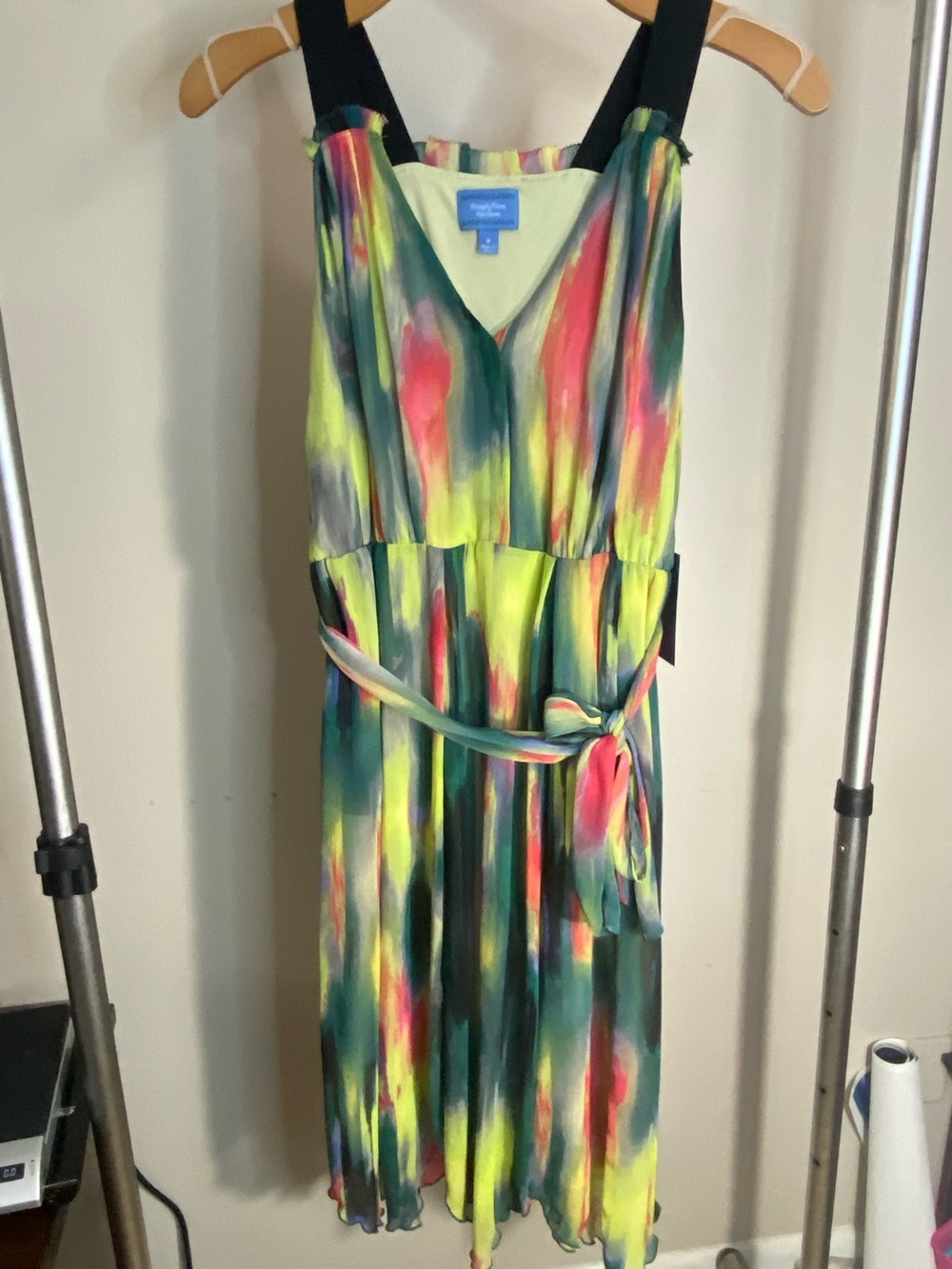 Bold contemporary dopamine dressing| wearable art midi dress